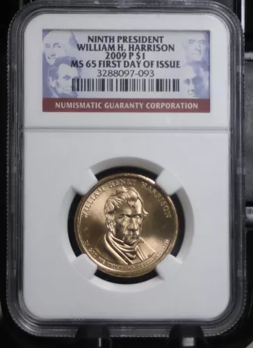 2009 P WILLIAM H. HARRISON  DOLLAR NINTH PRESIDENT  PRESIDENTIAL $  NGC MS 65