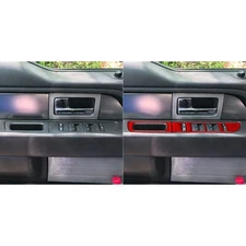 8x For Ford F150 Raptor 09-14 Red Carbon Fiber Window Lift Switch Panel Trim