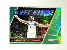 2017-18 Panini Prizm Karl-Anthony Towns Get Hyped Green Prizm #GH-KT