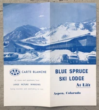 ca.1958 Aspen, Colorado BLUE SPRUCE SKI LODGE Travel Resort Advertising Brochure