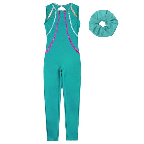 Kids Girls Costume Sleeveless Outfits Dancing Set Dance Jumpsuit Acrobatics - Picture 17 of 49
