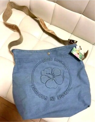 Alba Rosa shoulder bag denim blue H 30 W 37 D 11cm from Japan