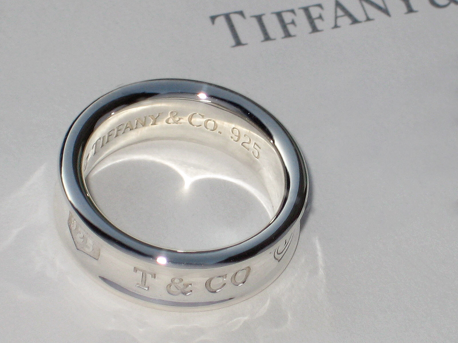 Tiffany & Co Sterling Silver Solid Ring 1837 Concave Thick Band ring MEDIUM  size