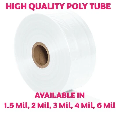Clear Poly Tubing Multiple Sizes 1 Plastic Roll to Make Impulse Heat Sealer Bags - Photo 1/2