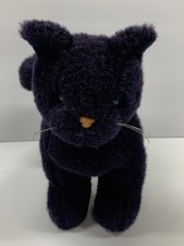 Black Kitty Cat Stuffed Animal Plush 9-1/2" Tall