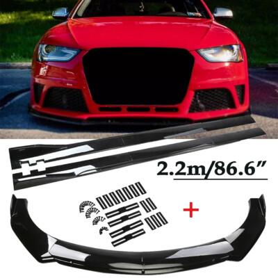 For Audi TT 01-22 Front Bumper Chin Lip Spoiler Splitter Side Skirt Body Kit