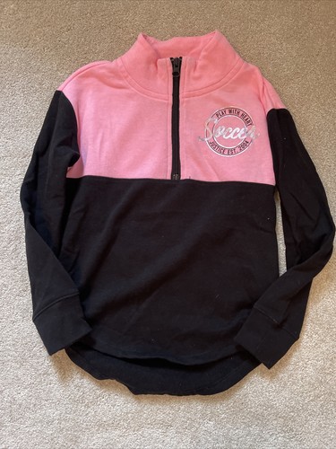 Justice Girls Pink and Black Half Zip Soccer Pullover Size 6 - Picture 2 of 7