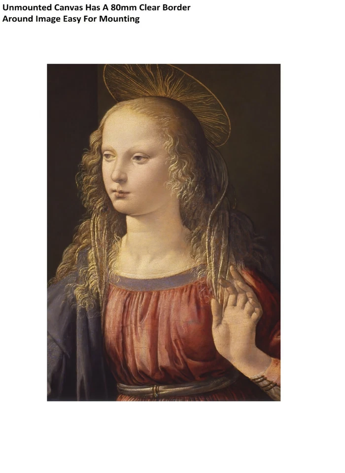 Leonardo da Vinci Annunciation to Maria Wall Art Poster OR Canvas Size A4-A1 - Image 2 of 3