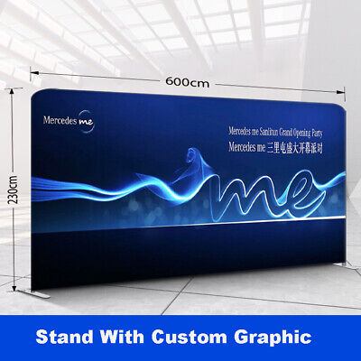 Details about   20ft tension fabric custom curved back wall trade show display booth with print 