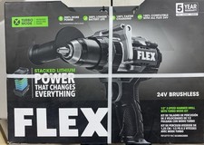 FLEX 24V Brushless 1/2" 2-Speed Hammer Drill Kit Turbo Mode Stacked Battery