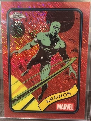 2025 Topps Chrome Marvel. Kronos Red Shimmer 2/5. Mint Condition