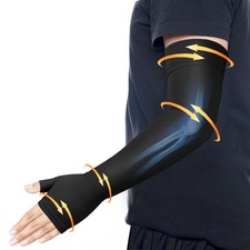 Hiball Medical Compression Arm Sleeve 20-30 mmHg for Lymphedema Relief, BLACK, S