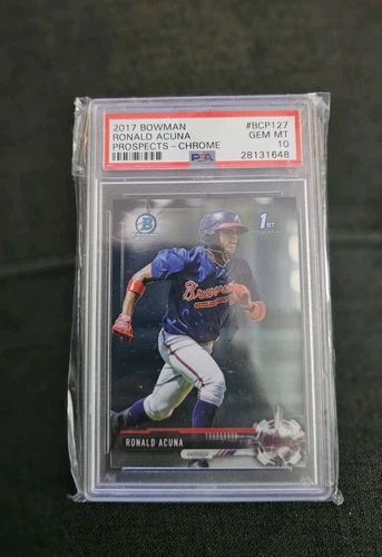 2017 Bowman Ronald Acuna Jr Chrome 1St Prospect #Bcp127 Braves Gem Mint PSA 10