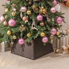 22½" D Wicker Christmas Tree Collar for Pencil Trees, Woven Basket Tree Skirt...