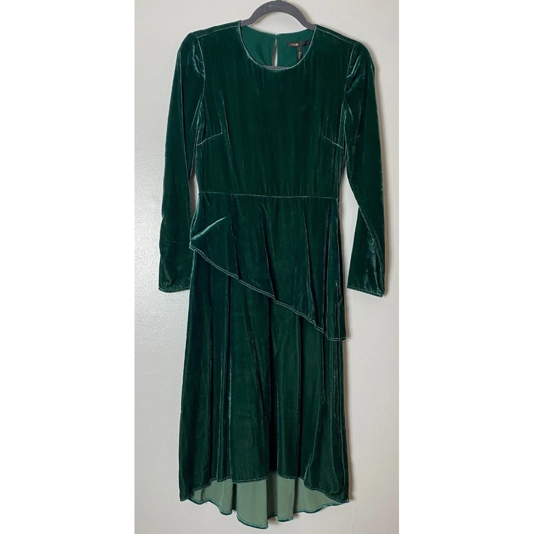 ebay green velvet dress Jersey Dresses Ebay Vicky Tiel Wrap Dress Valle Puff Sleeve Velvet Midi  Dress Red Midi Dresses