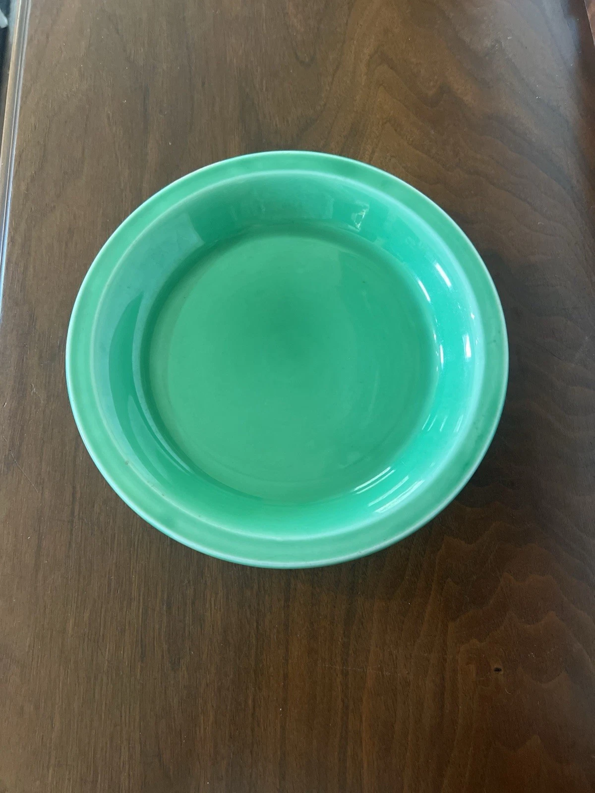 Vintage 10" Thompson Heirloom Jade Green Pie Plate 1940s Baking Kitchen Item