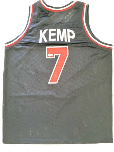 Shawn Kemp Signed Team USA Jersey #7 Auto Beckett Witnessed Sonics NBA HOF