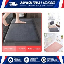 Tapis de bain absorbant antidérapant velours corail salle de bain