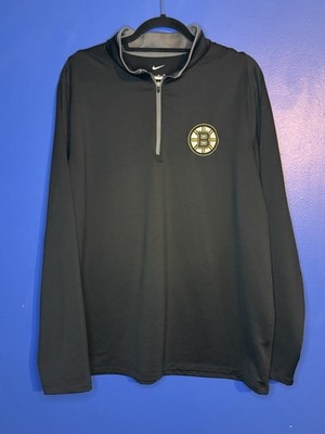 Boston Bruins Jameson 1/4 Zip Long Sleeve Pullover Black Nike Size XL