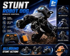 RC Stunt Robot Dog 2.4GHz Remote Control 360 Spin LED Lights Sound Toy NEW