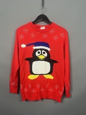 PENGUIN CHRISTMAS Jumper - Size Small - Red - Great Condition - Men s