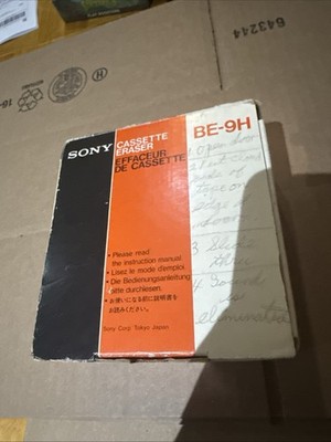 SONY BE-9H Cassette Tape Eraser Vintage Tested Working w/ Box &    Made in Japan