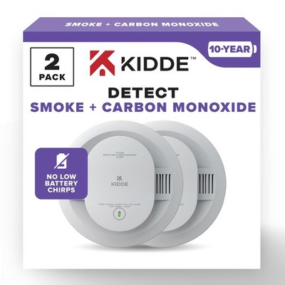 Kidde Smoke & Carbon Monoxide Detector, 10-Year Battery Powered, 2 Pack EXP 2034