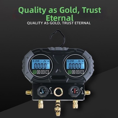 0-6000 kPa Digital Refrigeration Manifold Gauge for AC Charging & Vacuum