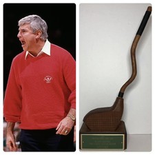 Crooked Stick Golf Club Hand Carved Wood Trophy From Indiana Coach Bob Knight 