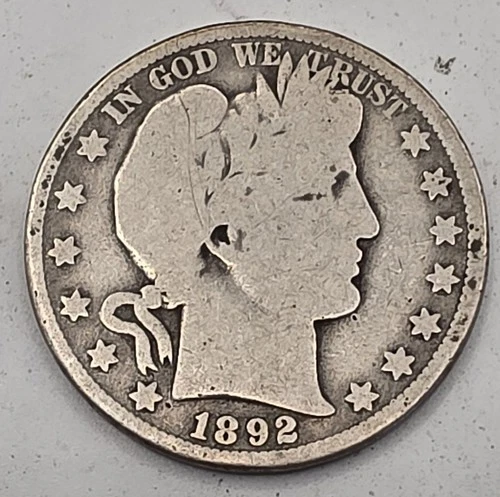 1892-O  (.3617 OZ SILVER) Barber Silver Half Dollar  *SILVER*