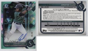 2022 Bowman Sapphire Edition Chrome Prospects Aqua /99 Jonatan Clase Auto