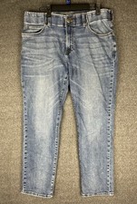 Lee Jeans Mens 34x30 Blue Extreme Motion Straight Tapered Fit Leg Stretch Denim