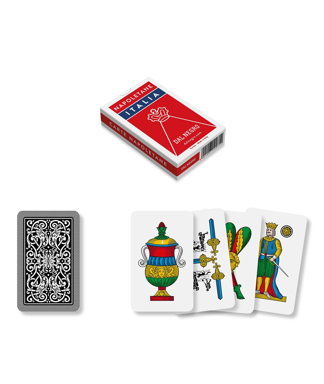Dal 10071 - Neapolitan Italia Regional Playing Cards, Red Case, Ages 3 and Up