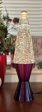 Original Lava Lamp Purple Base Motion Glitter Retro 14.5 Instant Action Works 