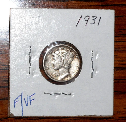 1931  SILVER MERCURY DIME - GRADES "VERY FINE"