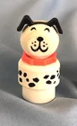 Fisher Price Vintage Little People White & Black Dalmation Dog Fire Station
