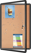 36"X24" Enclosed Bulletin Board Tamper-Proof Dispaly Case, Black Aluminium Frame