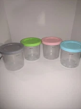 Pints and Lids for Ninja - 4 Pack Creami Ice Cream Containers Cups Jars