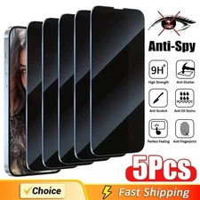5-Pack Full Cover Privacy Screen Protector for iPhone 16 15 14 13 12 11 Pro Max