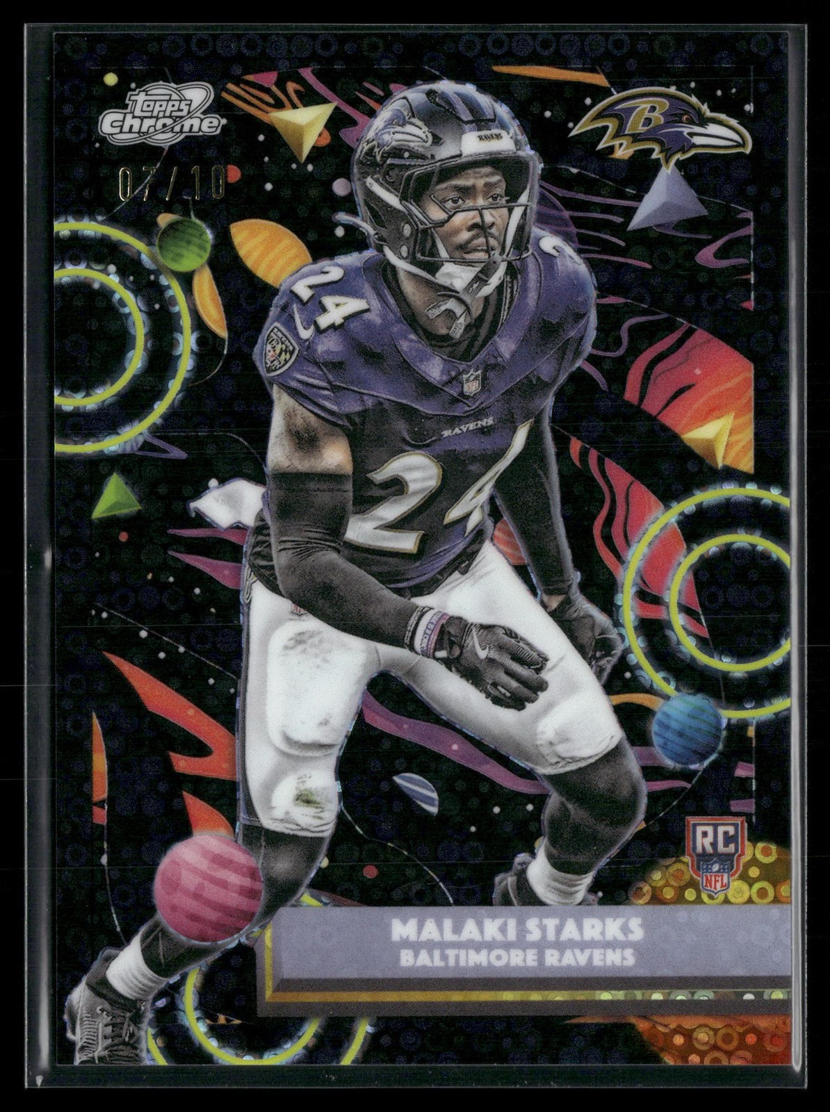 2025 Topps Chrome Cosmic #107 Malaki Starks Black Eclipse Refractor #/10