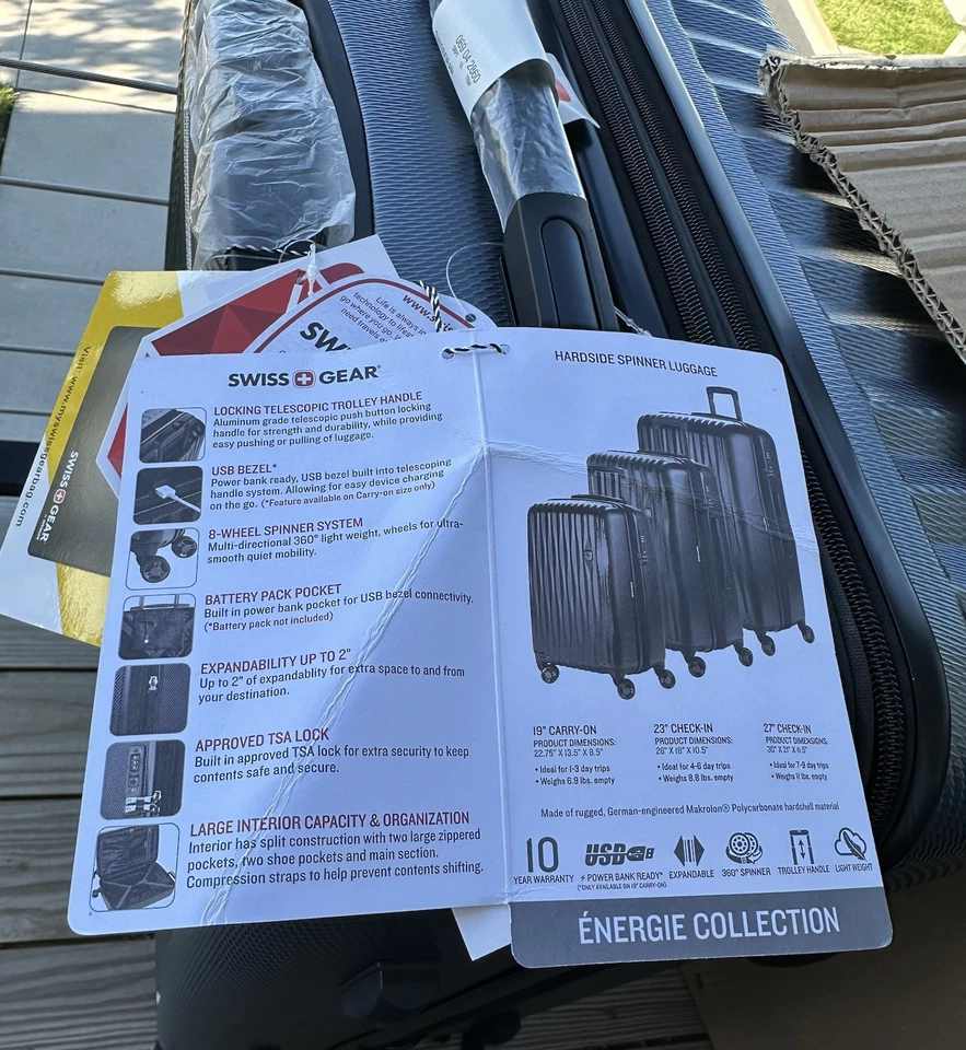 SWISSGEAR 52655441 Energie 28in Polycarbonate Hardside Suitcase MSRP $195 - Image 3 of 4