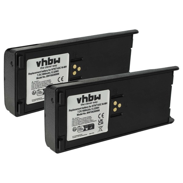 2X Akku FüR Motorola NTN7144 NTN7144A NTN7143CR NTN7143R 1800Mah 7,5V FunkgeräT-image