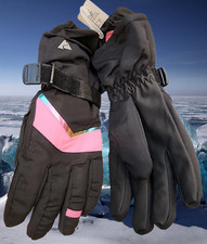 Ozark Trail Women's Technical Ski Gloves Black Pink S/M Insulated