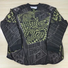Men's M Planet Eclipse Paintball Black Green Distortion Elusion Padded Jersey