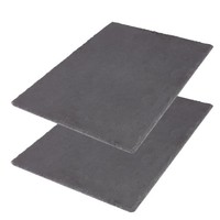 Westmark Naturschiefer-/Servierplatten, 2 StüCk, Rechteckig, Mit Kratzschutz