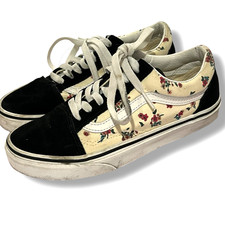 Vans Old Skool Ditsy Floral Black/Multicolor Girl's Skate Shoes - Sz 4 A-5