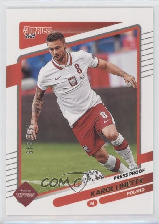 2021 Panini Donruss Road to Qatar Press Proof Gold /349 Karol Linetty #127 fm0