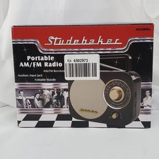 Studebaker Portable AM/FM Radio With Auxiliary Input Jack  Foldable Handle