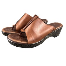 Born Hanita Leather Sandal Clog Slides Women's US Size 10 Brown