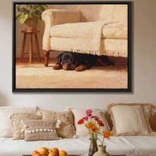 Rottweiler Oil Painting Canvas Print Dog Wall Art Living Room Decor Pet Lover